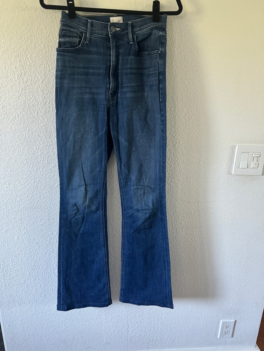 MOTHER Indigo Blue Denim Jeans with Button Waist